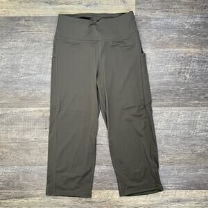 NWT Gradual cropped straight olive green athletic workout leggings small S B184